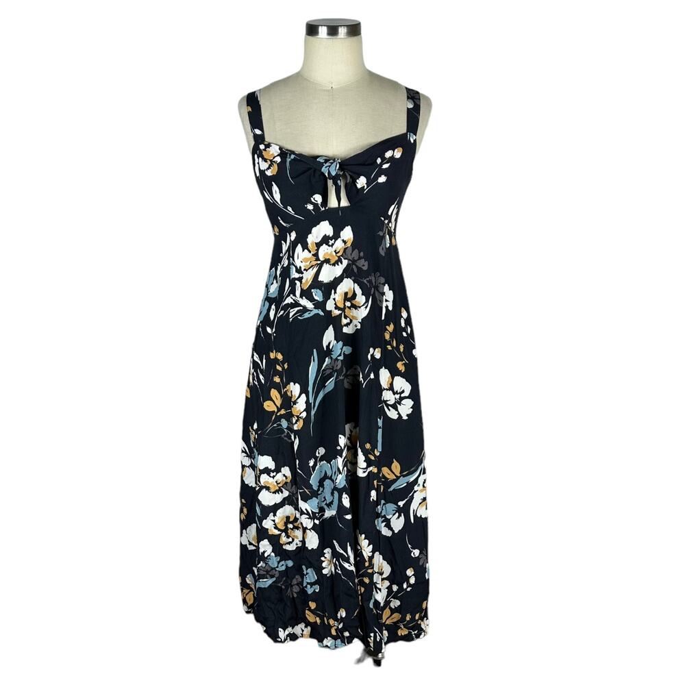 YUMI KIM Black Floral Cutout Midi Dress Women's Small NWOT Preppy‎ Chic